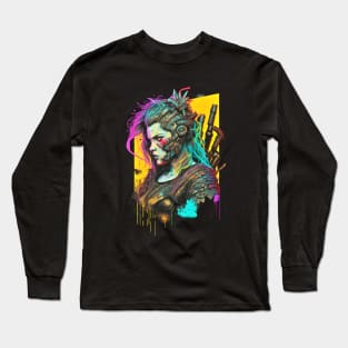 Neon Cyberpunk Viking - V1.17 Long Sleeve T-Shirt